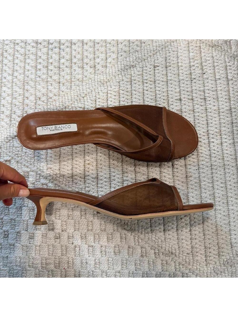 Tony Bianco Pru Kitten Heel in Beige